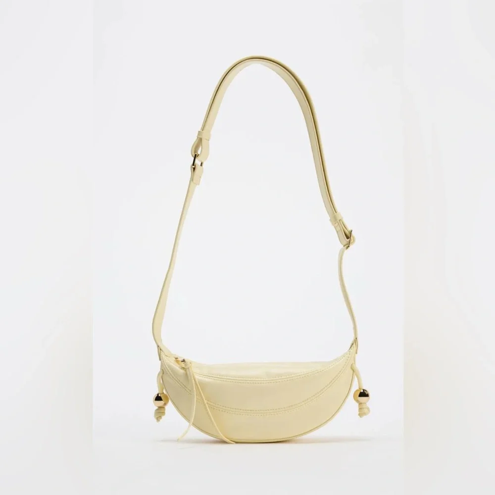 Zara‎ Cream Crossbody Purse Bag Gold Bohemian